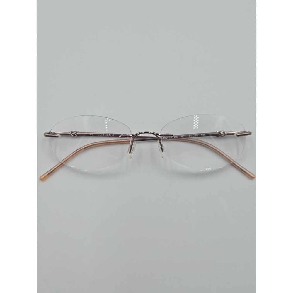AIRLOCK Forever 203 601 Rose Gold Womens Rimless Eyeglasse Frames Only 51-18-135